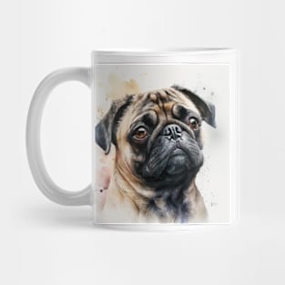 Pug Watercolour Style Painting Mug